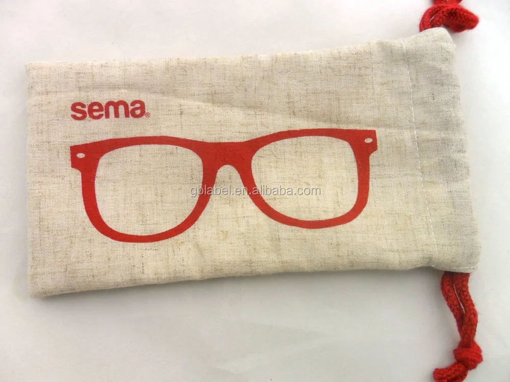 custom hot sale gray cotton drawstring blank hard spectacle