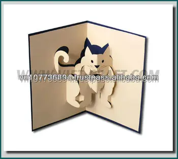 Wonderbaarlijk Animals Greeting 3d Pop Up Card Handmade Vietnam - Buy 3d SQ-34