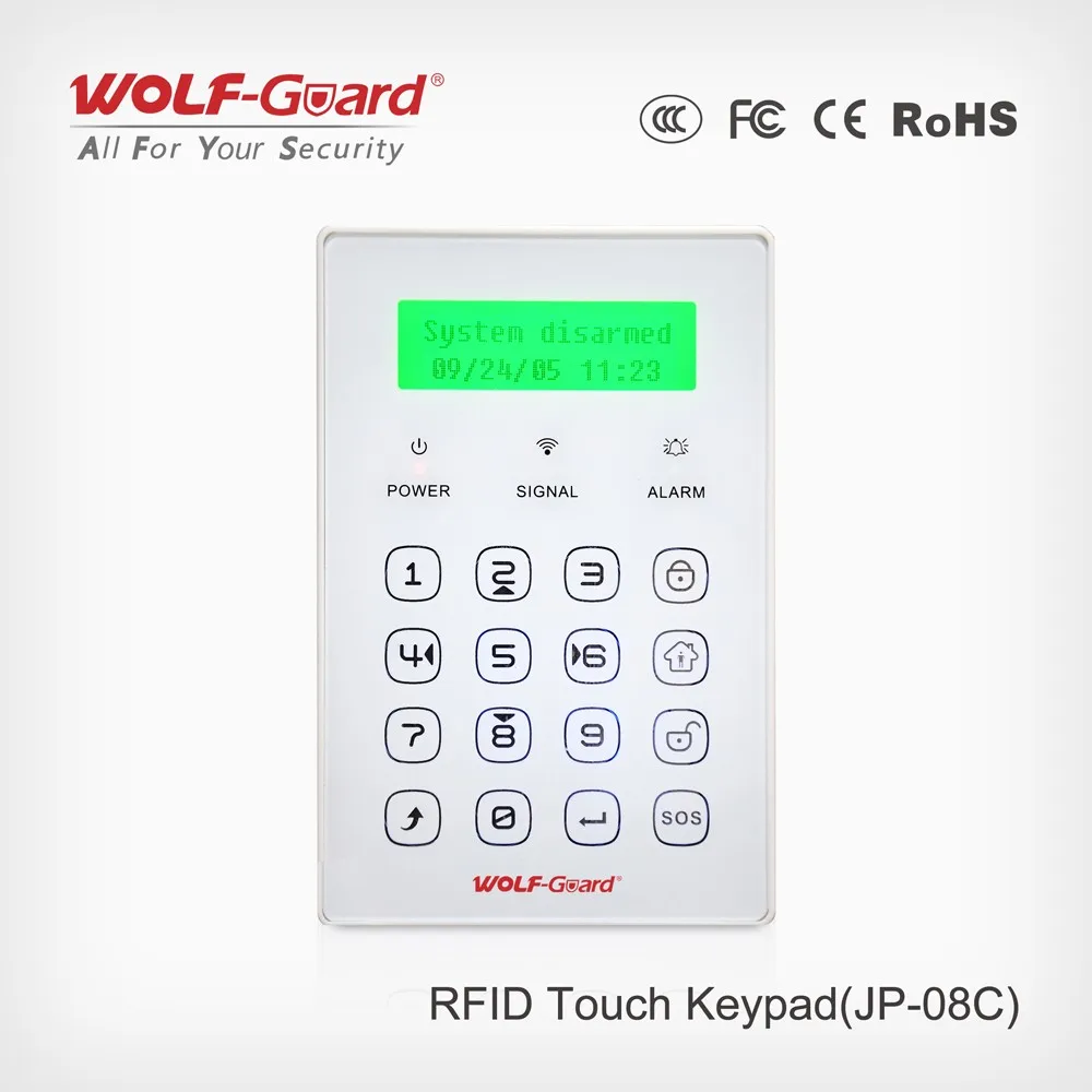 Wireless Keypad With Screen (rfid Card) For Setting Alarm System Jp08c