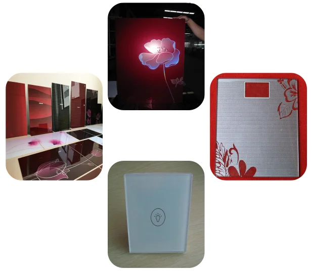 customized design 3mm 4mm electronics glass touch switch panel