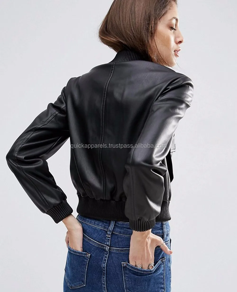 short leather look jacket