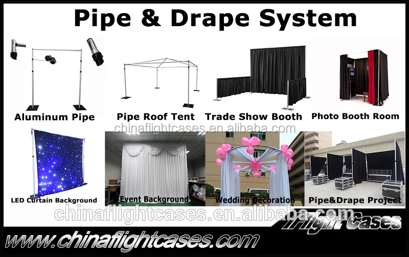 Straight Stand Wedding Pipe And Drape With Telescopic Crossbar And