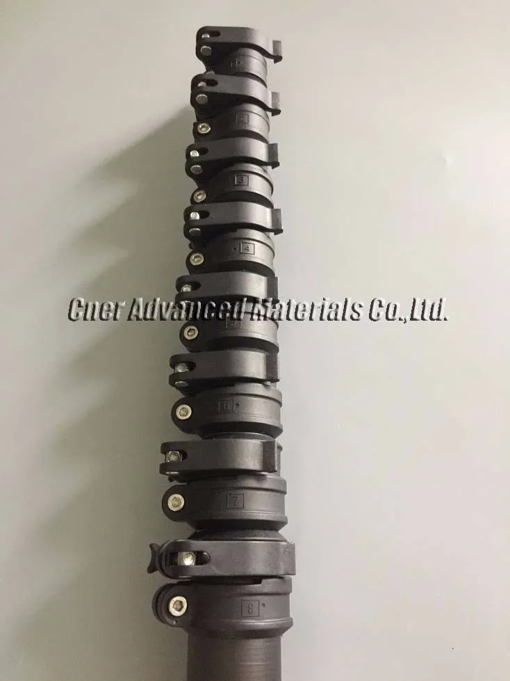 carbon fiber extended tube in matt finish with clamps