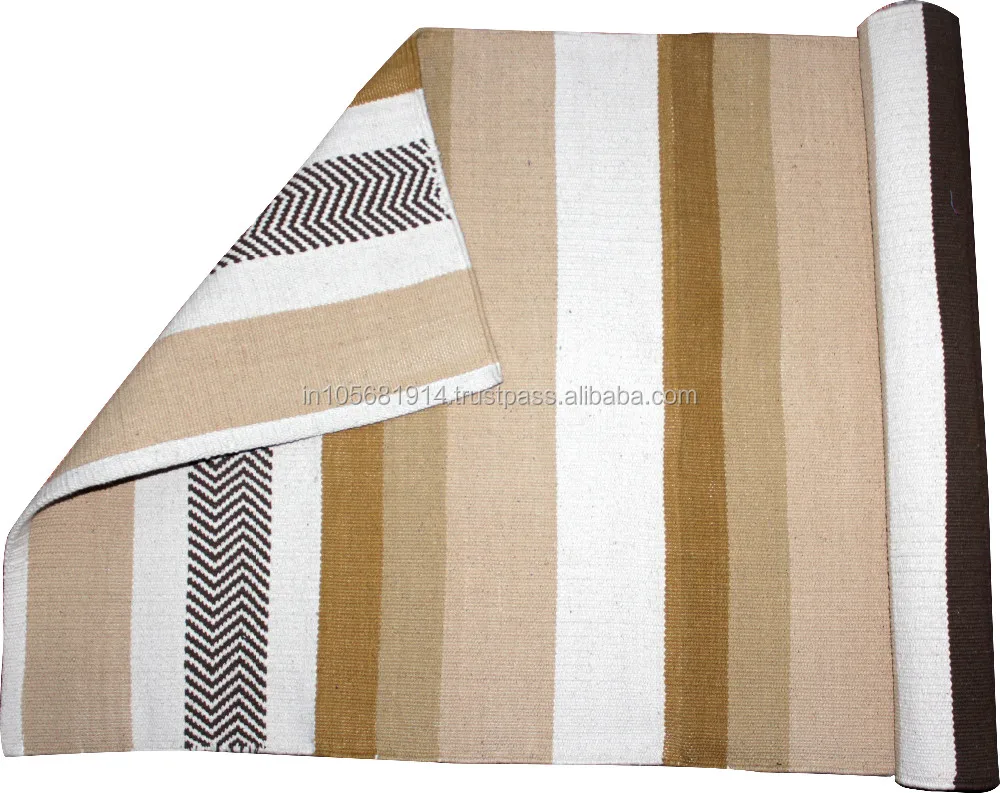 Indian Manufacture 100 Cotton Woven Yoga Mat Rug Traditional Rug Yoga