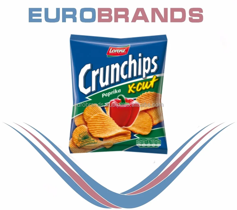 Lorenz crunchips x-cut potato chips, paprika flavor (4018077675508)