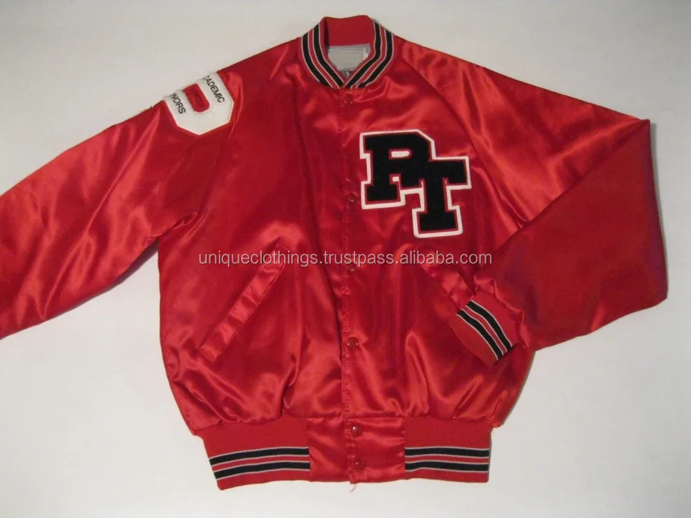 Wholesale Blank Satin Jacket,Plain Varsity Jacket,Cheap Custom Varsity