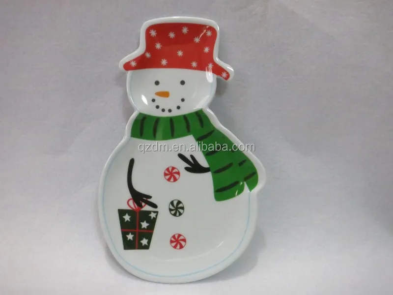 Melamine Xmas Snowman plate Christmas Dishes