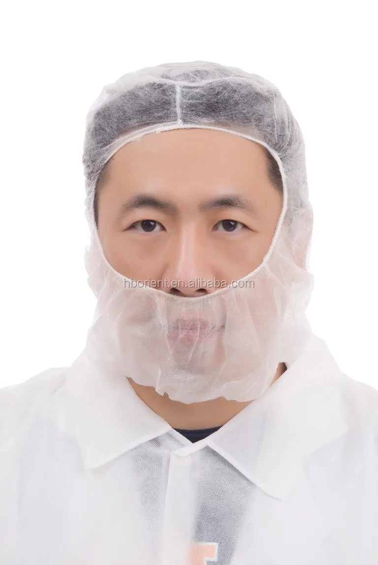 Disposable Pp Nonwoven Head Cover Medical Hood With Elastic And Beard