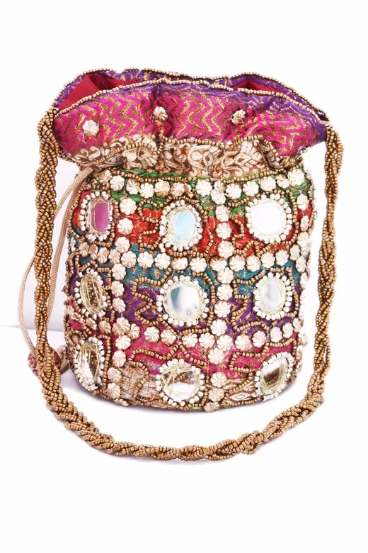 mirror work potli bags