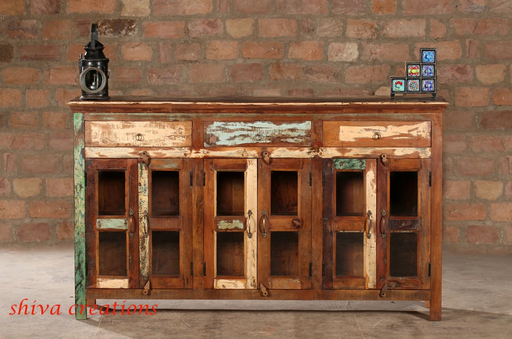 Wholesale Rustic Reclaimed Wood Furniture Wooden Buffet Sideboard