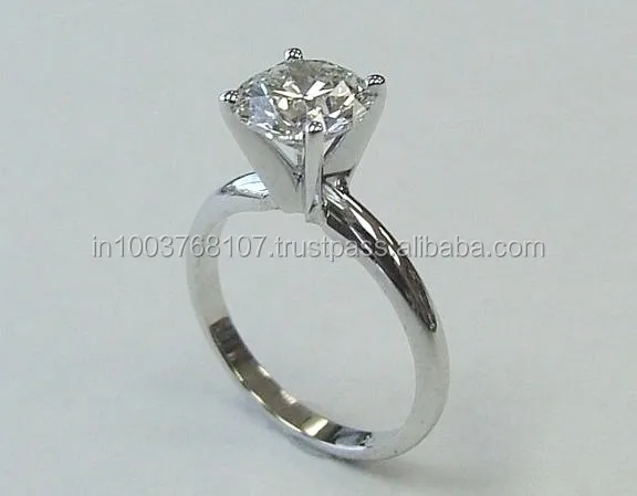 Certified 1.60CT Round Cut Real & Natural Blue Diamond Engagement Ring