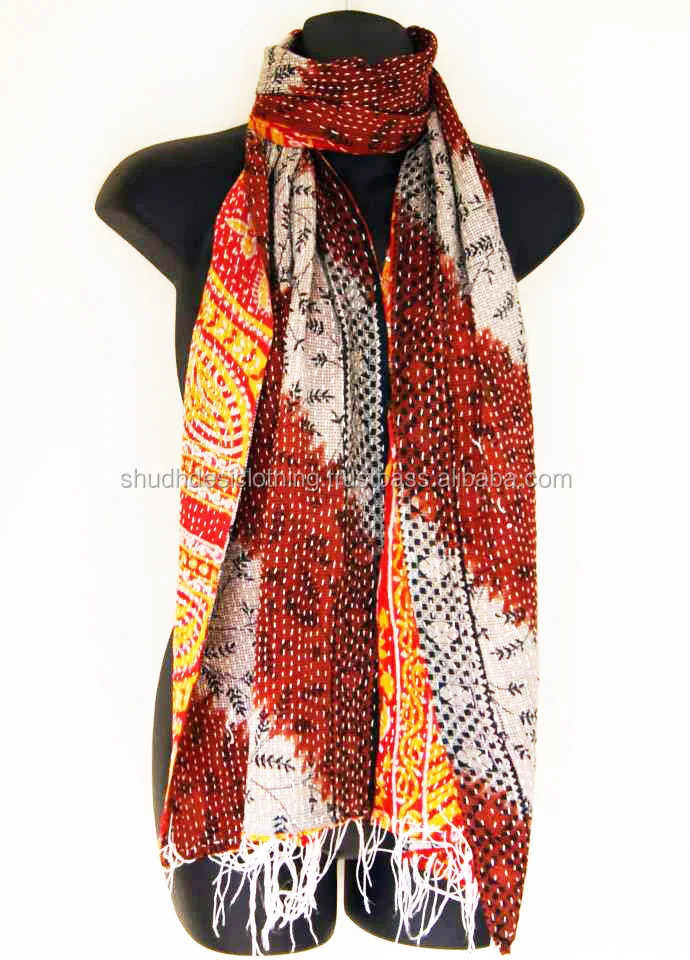 Saree Silk Scarf Bohemian Kantha Stole Shawl - Buy Buy Women's Fashion ...