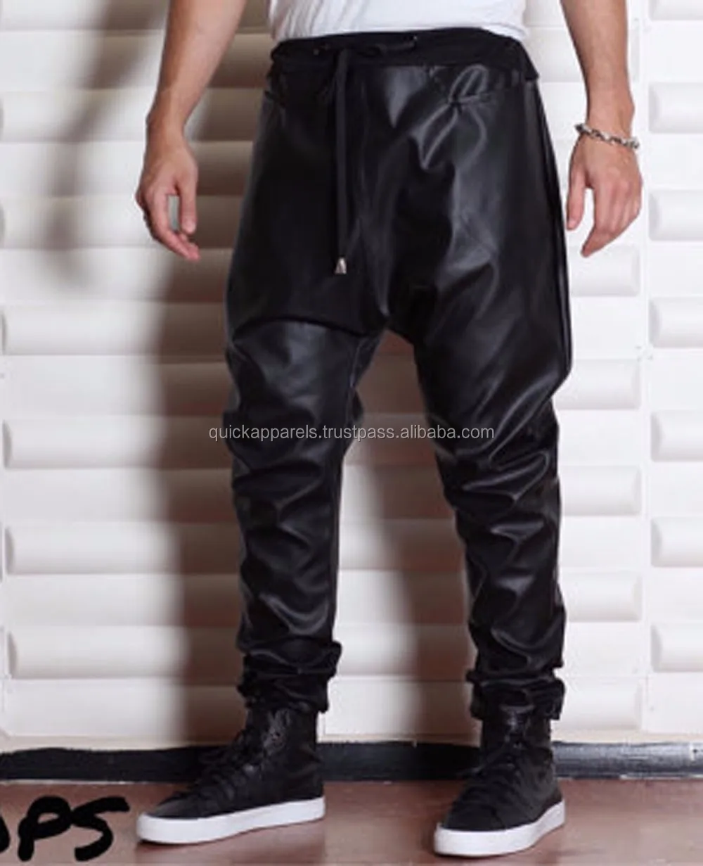 faux leather harem pants