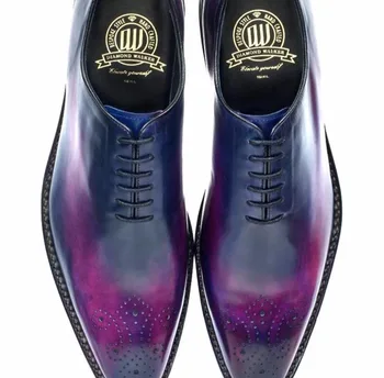 Navy Blue Oxford New Design Shoes - Buy 