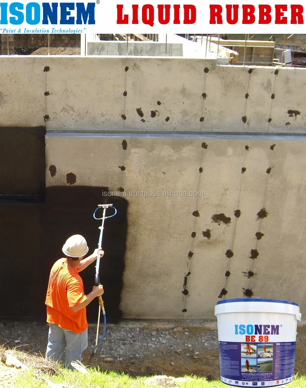 Isonem Be 89 Liquid Rubber Waterproofing Liquid Applied Membrane For