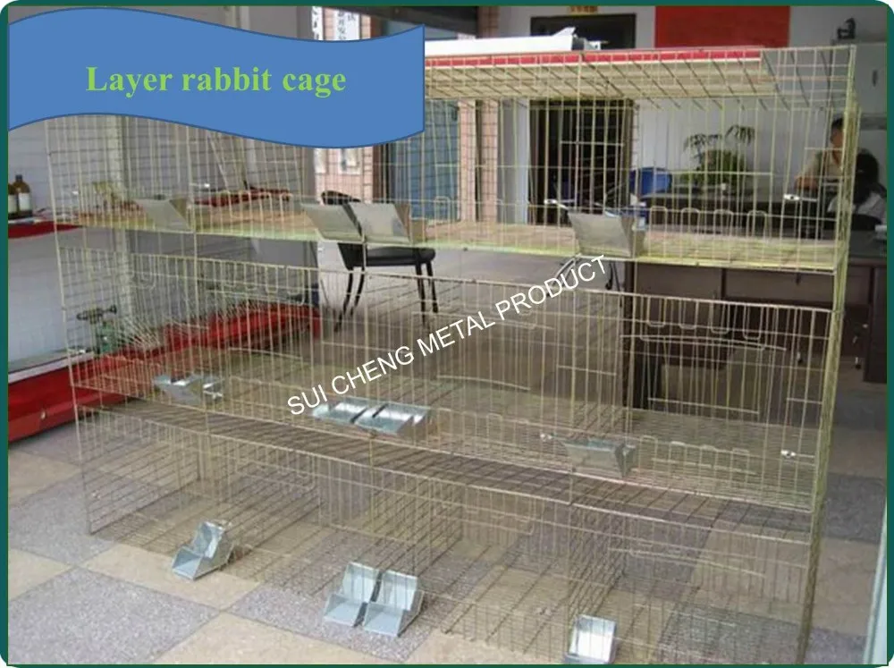 Guangzhou Factory 3 Tiers Galvanized Rabbit Cage For Kenya Farm