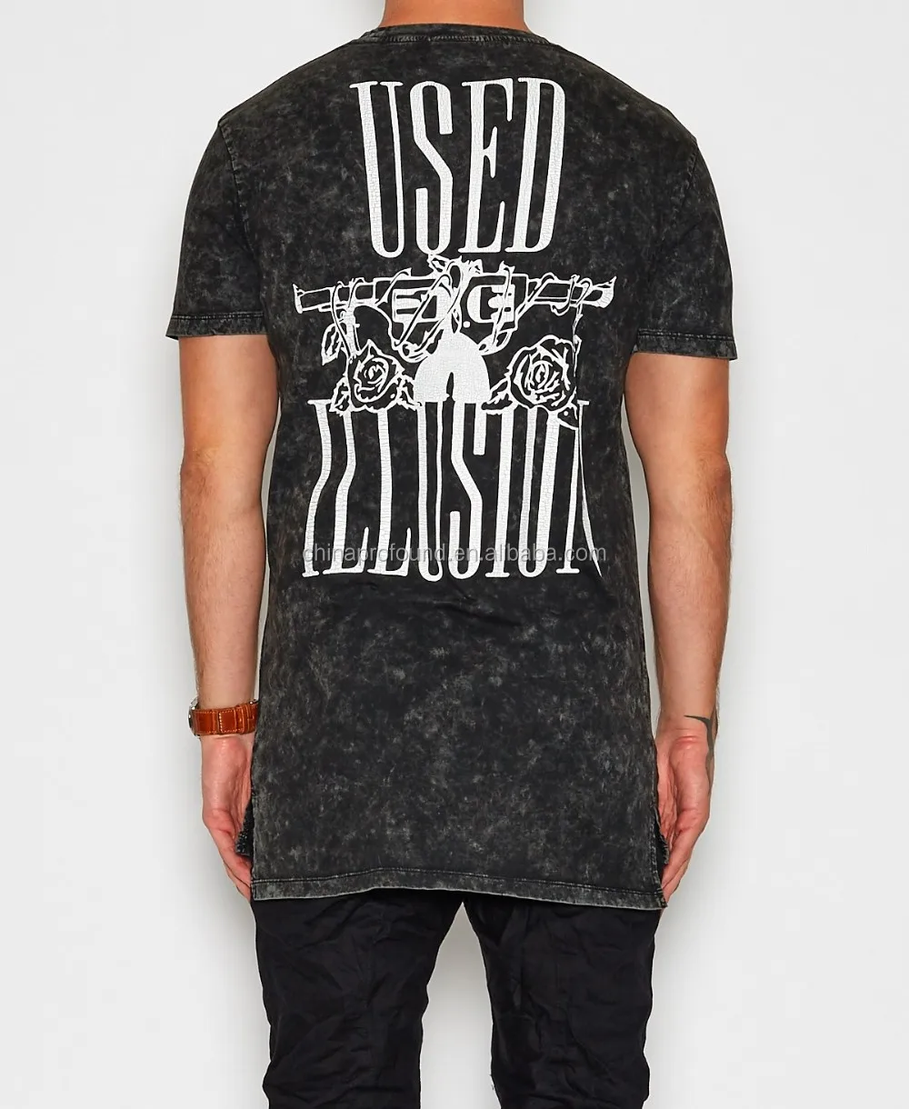 black acid washed t shirt