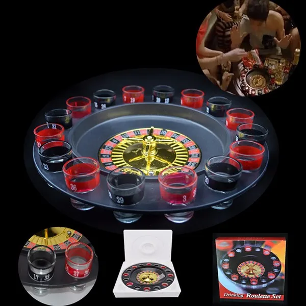 Russia Shot Glass Roulette Set With 16pcs Glasses & 2pcs Steel Ball For