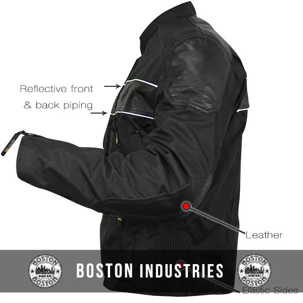 High Visibility Mens Gun Metal Jacket Armored Motorcycle Jacket