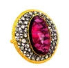 14k Yellow Gold Bezel Set Diamond Ruby Gemstone Ring Jewelry Supplier