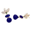 Blue Chalcedony & shell dangle earrings Natural Gemstones Earrings