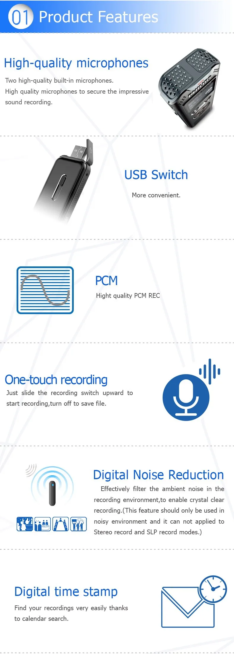 PHILIPS bulk China digital usb voice recorder gift items