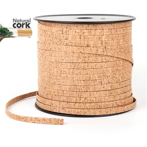 Portuguese Cork 10mm flat natural cork cord natural cork leather jewelry supplies Cor-112
