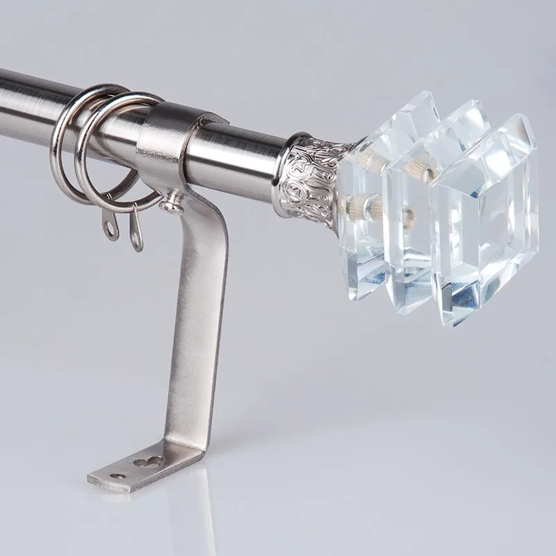 Square Design Crystal And Glass Finials Curtain Tube/rod  Buy Square Design Crystal And Glass 