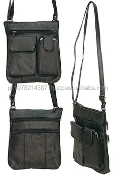 2017 New Fashion 8x9 Double Cell Phone Side Bag Purse For Mens Genuine Leather Pouch Tote Bags Men Travelling