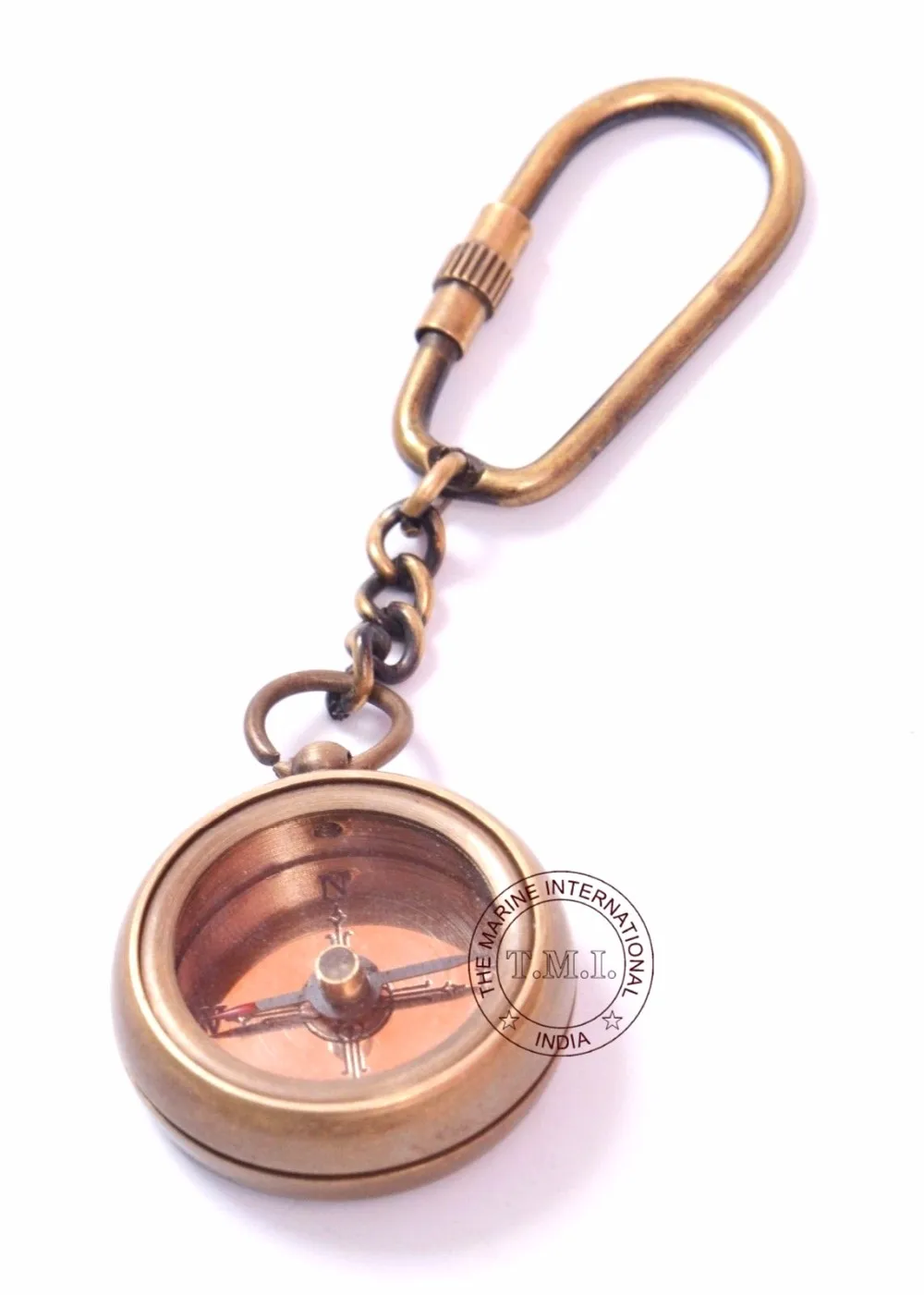 Brass Antique Compass Keychain Nautical Key Chain Promotional Gift