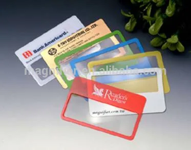 flexible PVC credit card size magnifiers 3x magnifying card