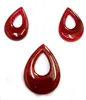 Red Onyx Tear Drop Shape Leaf Carving Loose Gem Stone