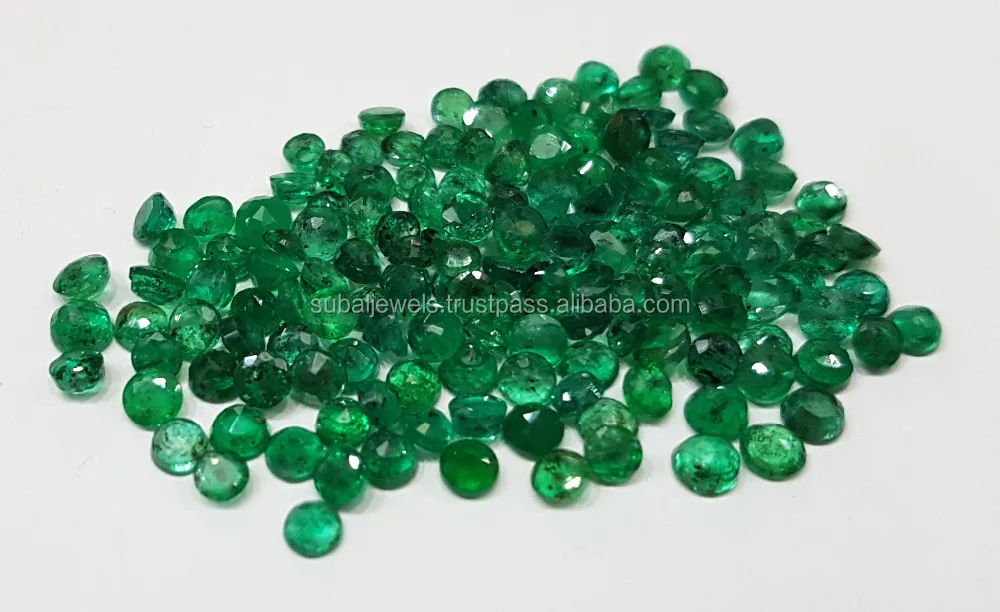 Round Emeralds Natural Gemstone 2.83.1mm Dark Green Brazil Origin