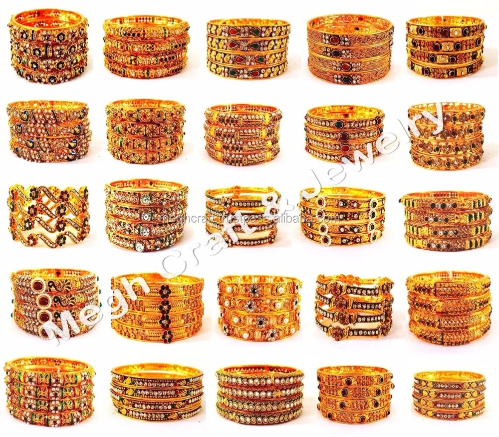 Indian Bridal Bangle Set Wholesale Traditional Bangle Bollywood One Gram Gold Plated Bangle