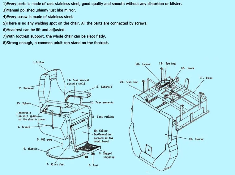 Hydraulic Barber Chair Base With Barber Chair Miniature For Barber