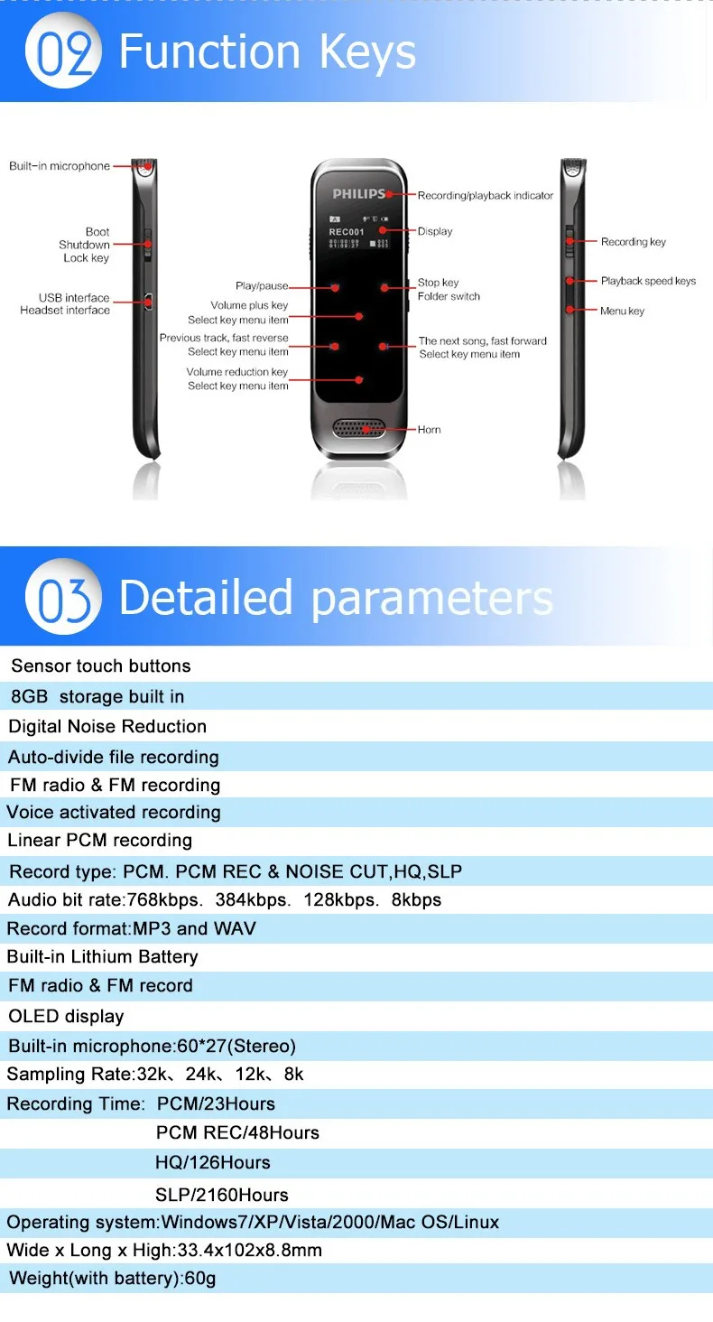 PHILIPS wholesale bulk promotional voice recorder as gift for kids