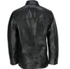 Mens New Black Soft Real Leather Button Box Collared Smart Casual Vintage Jacket