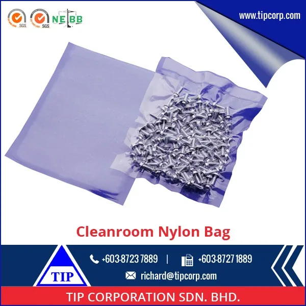 Class 100 Cleanroom High Punctual Resistant Vacuum Nylon Bag For Metal