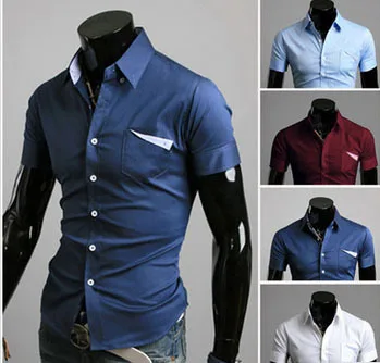 mens slim fit short sleeve dress shirts