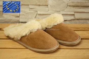 fur lined leather slippers