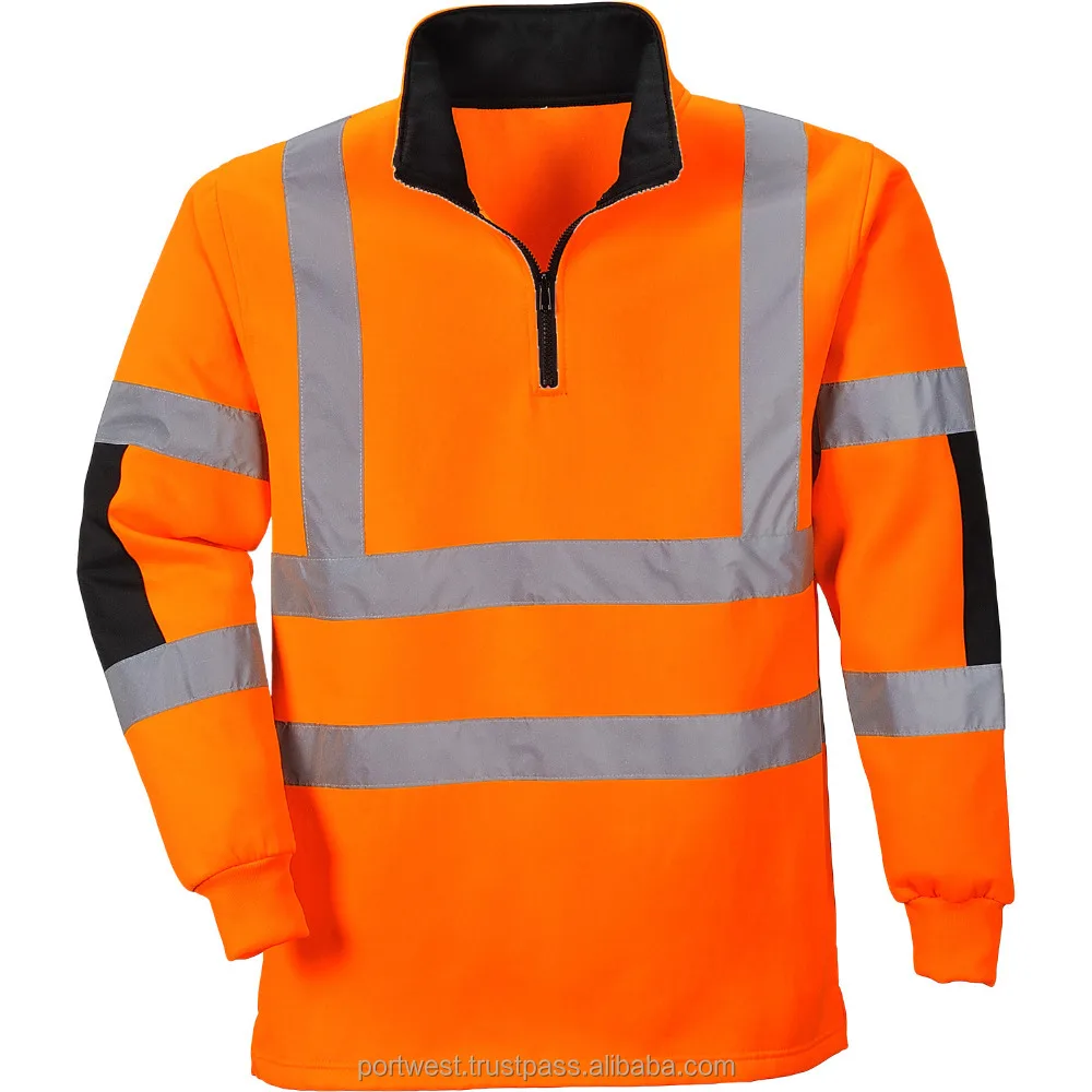 Xenon Hi-Vis Safety Workwear Long Sleeved Rugby Shirt Portwest