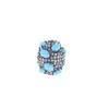 Diamond Jewelry Pave Setting Turquoise 925 Sterling Silver Ball beads Findings