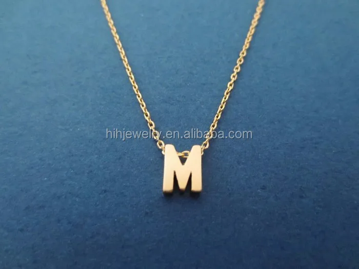 Letter M Pendant Latest Stainless Steel Metal Alphabet Design Gold