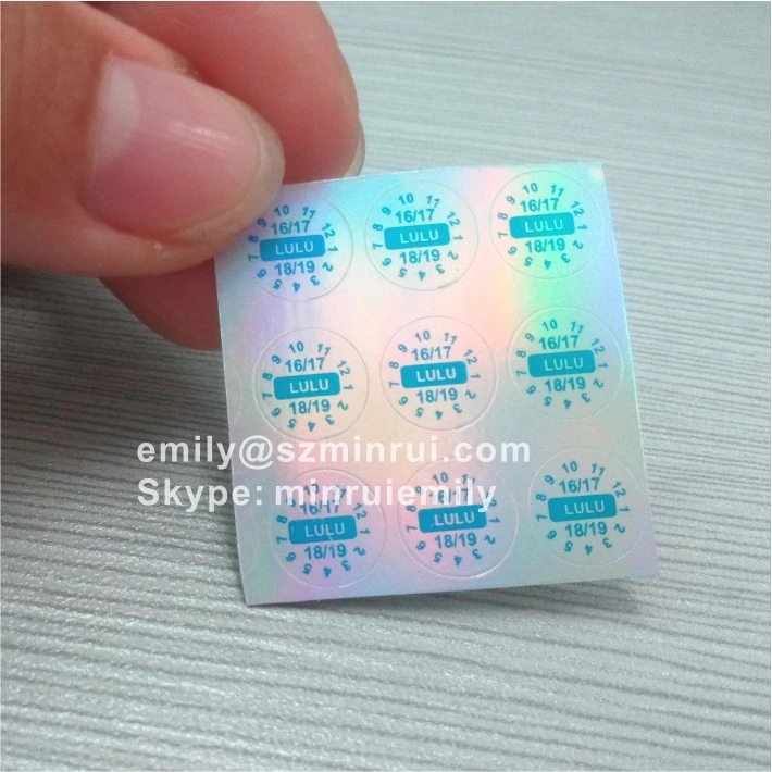 Custom Metallic Reflect Hologram Tamper Evident Breakaway Destructible