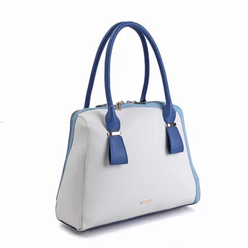 light blue leather handbag