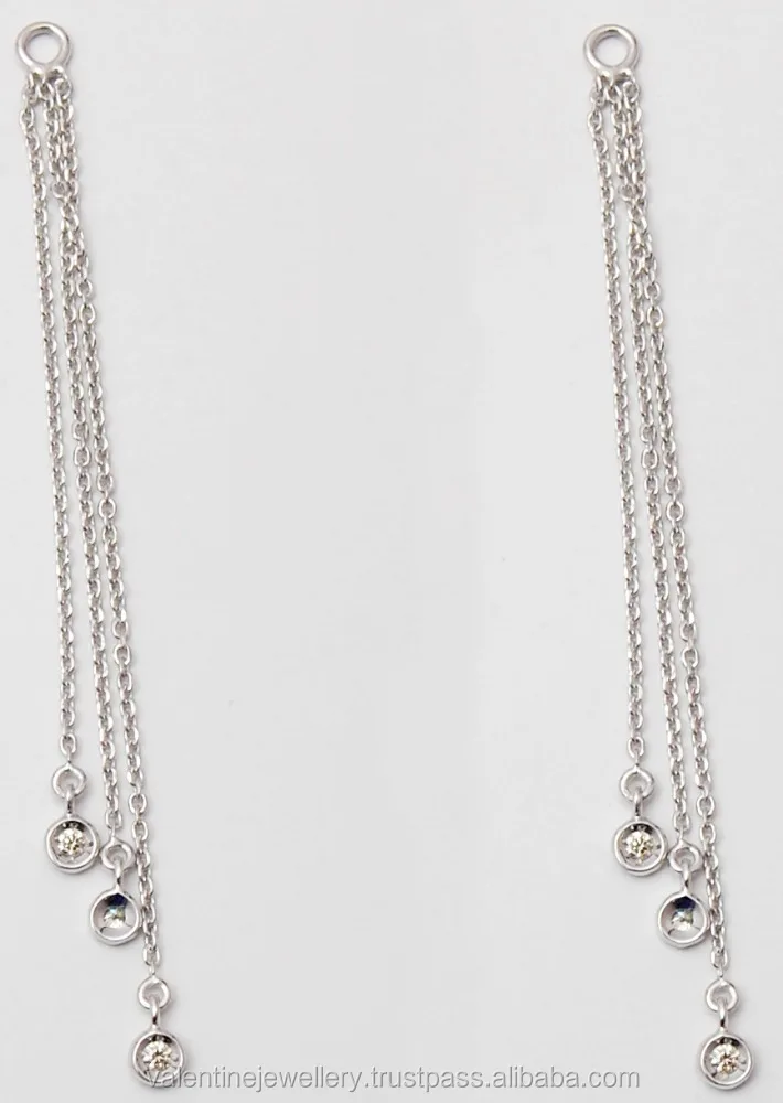 Multiple Hanging Stylish White Gold Chain Earrings Plain Multiple Hanging Stylish White Gold Chain Earrings Plain 22k Earring Product On Alibaba