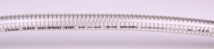 PVC spiral steel wire reinforced hose. Manufactured by Togawa Industry Corporation. Made in Japan (pvc spiral flexible hose)