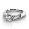 Unique 0.10 Cts Solitaire SI Clarity Real Natural White Princess Cut Diamond 14Kt White Gold Engagement Ring at Factory Price