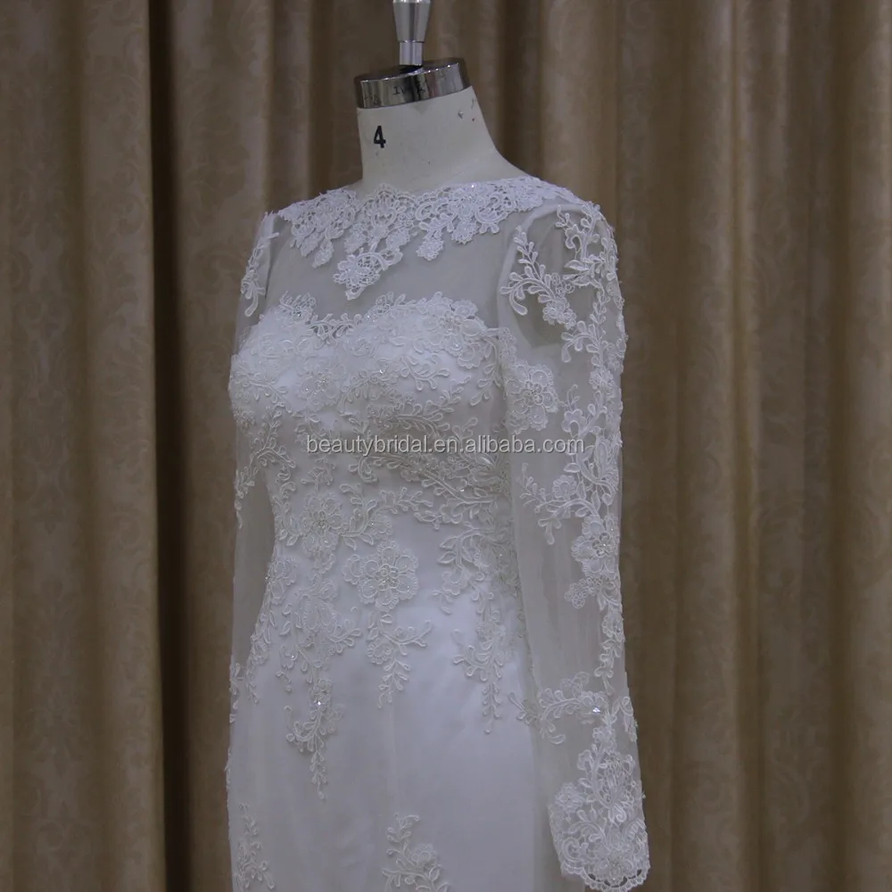 2300 Fashion Design Muslim Wedding Dress With Long Sleeves - Buy Long ...