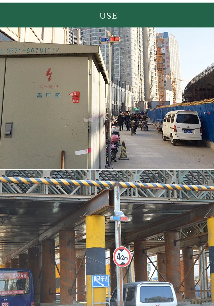 Solar Powered System Emergency Light Red Blue Blinker Solar Traffic Lights